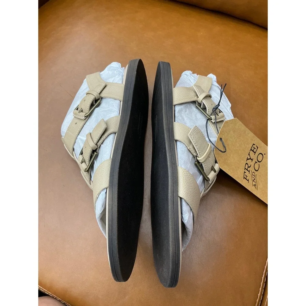 Frye and Co Dublyn Sandals Womens 9 Taupe Like New Gladiator Strappy Flat